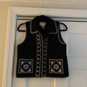 Black and white vest